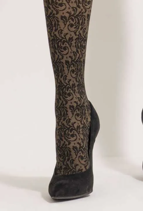 Donna BC Charyl Floral Opaque Patterned Tights