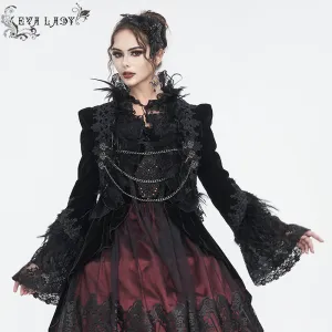 ECT015 Gothic Feather Ultra Short Women's Dress Jacket