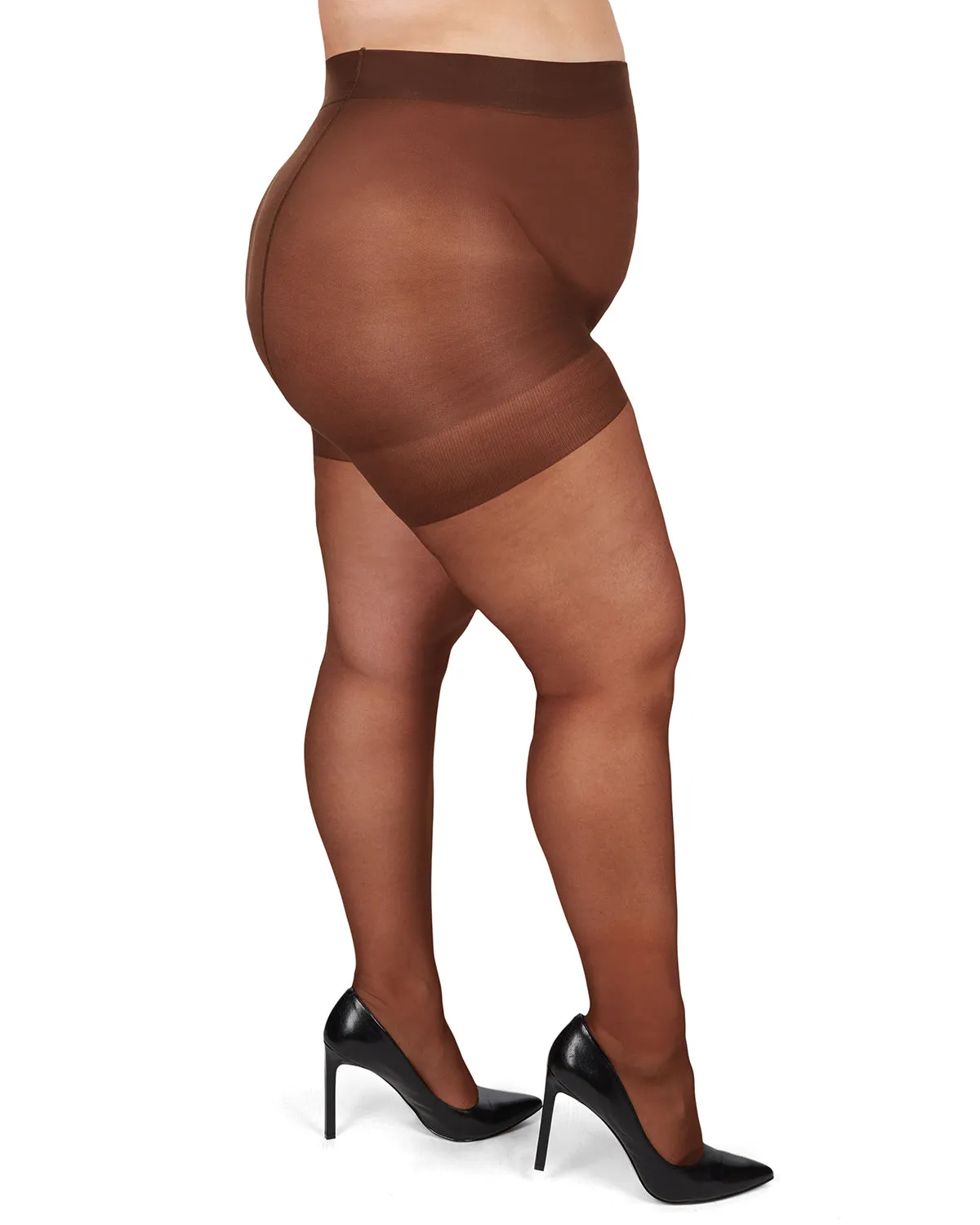 Energizing Plus Size Curvy Control Top Pantyhose