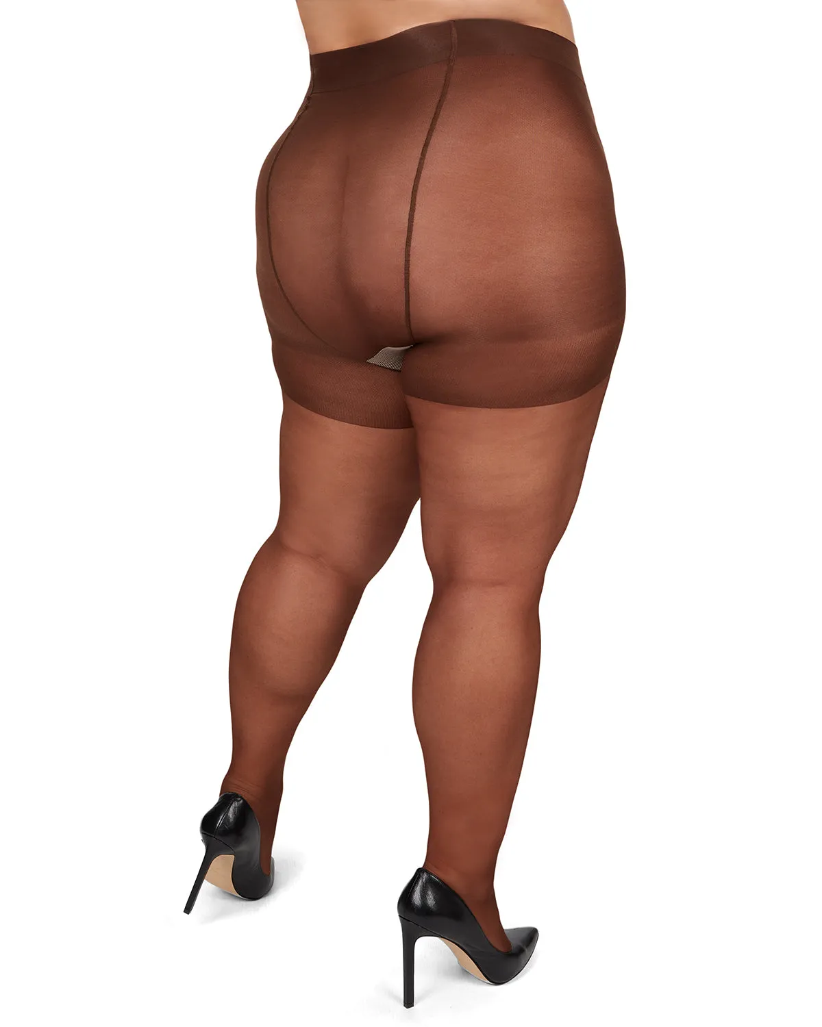 Energizing Plus Size Curvy Control Top Pantyhose