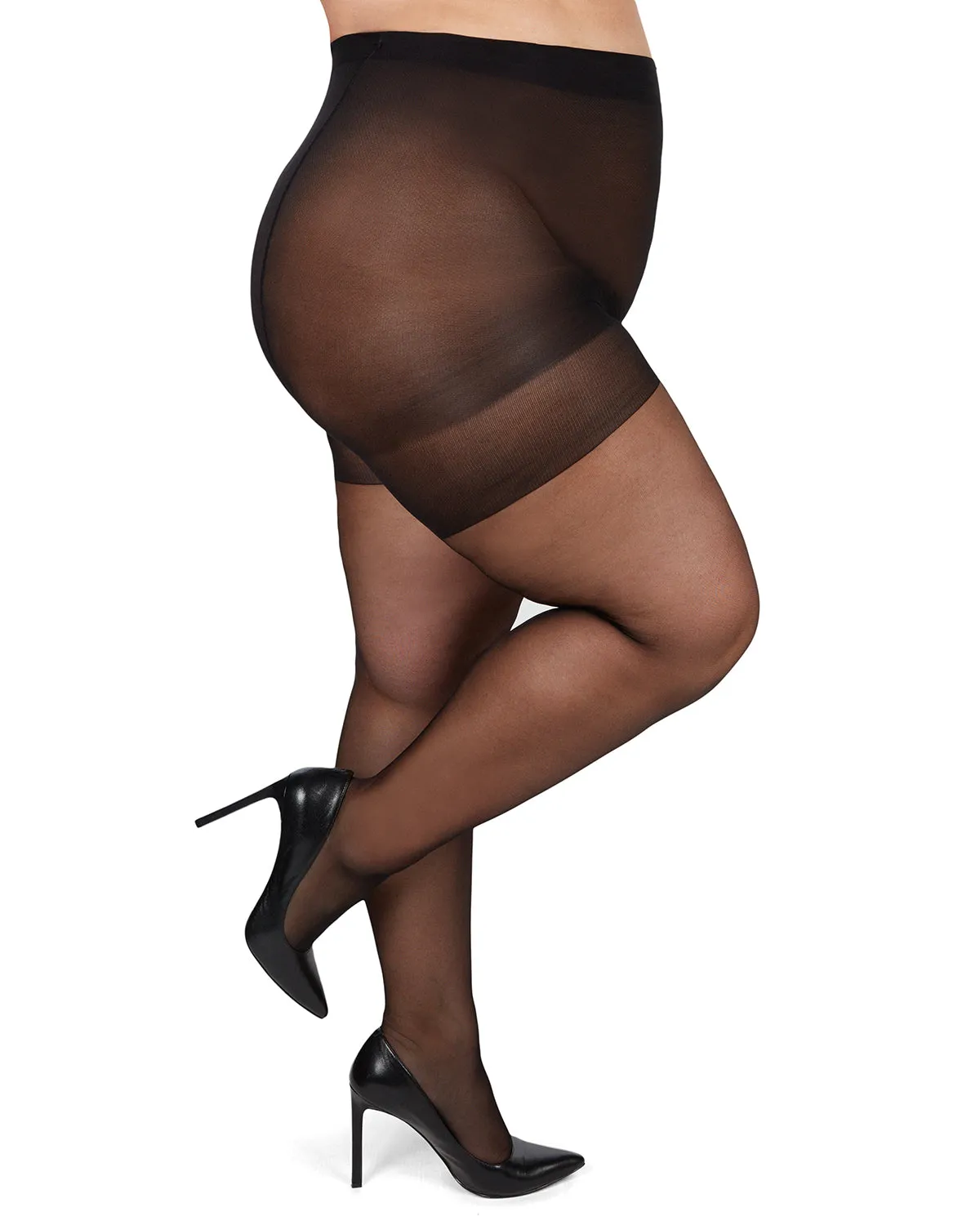 Energizing Plus Size Curvy Control Top Pantyhose