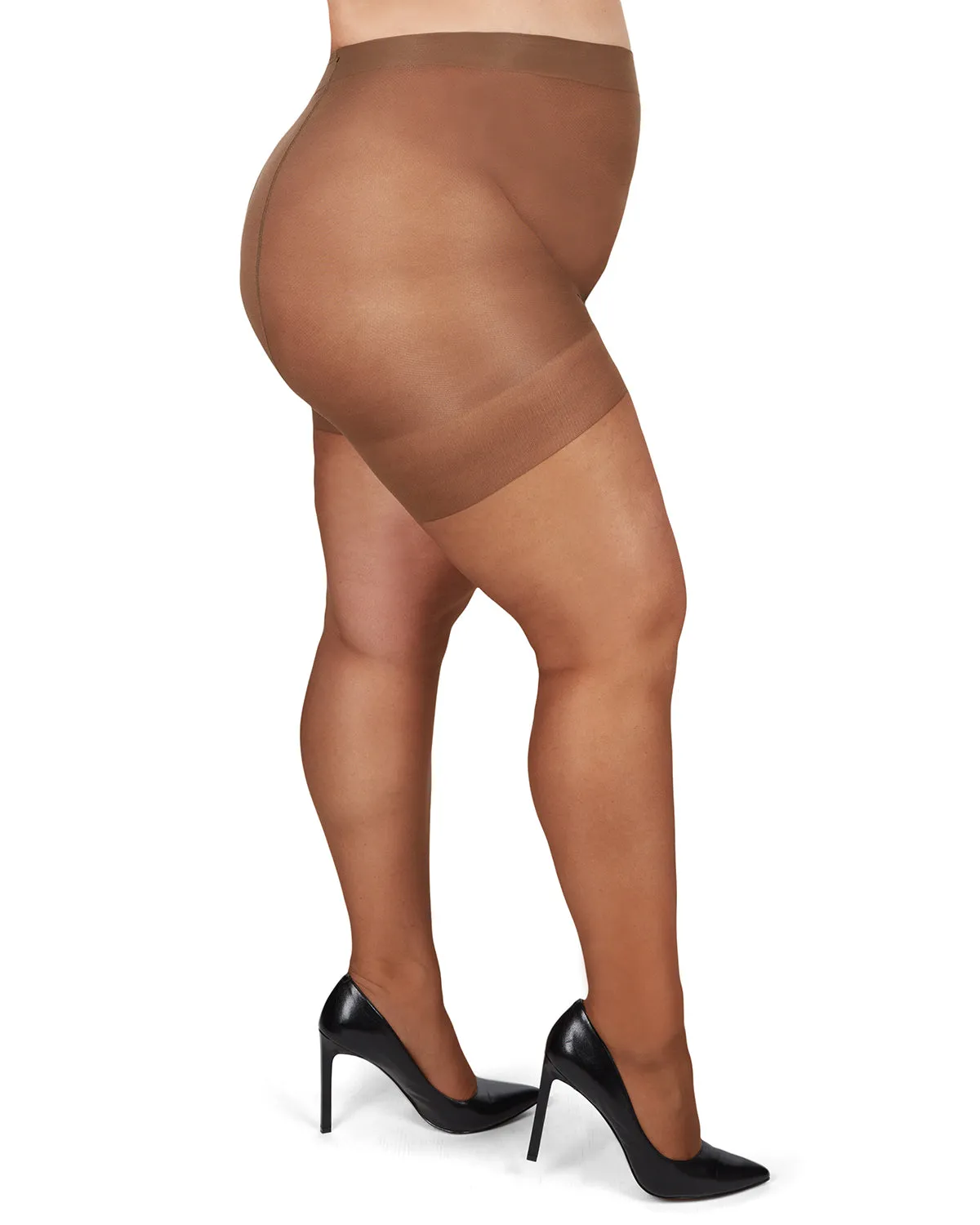 Energizing Plus Size Curvy Control Top Pantyhose