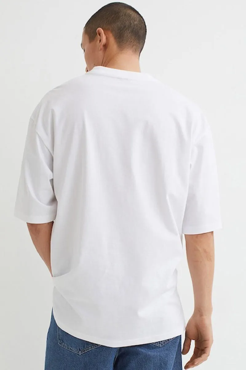 Evil Port White Over Size Tee By Squirehood