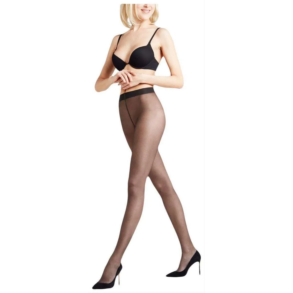 Falke Seidenglatt 15 Den Transparent Shining Tights - Black