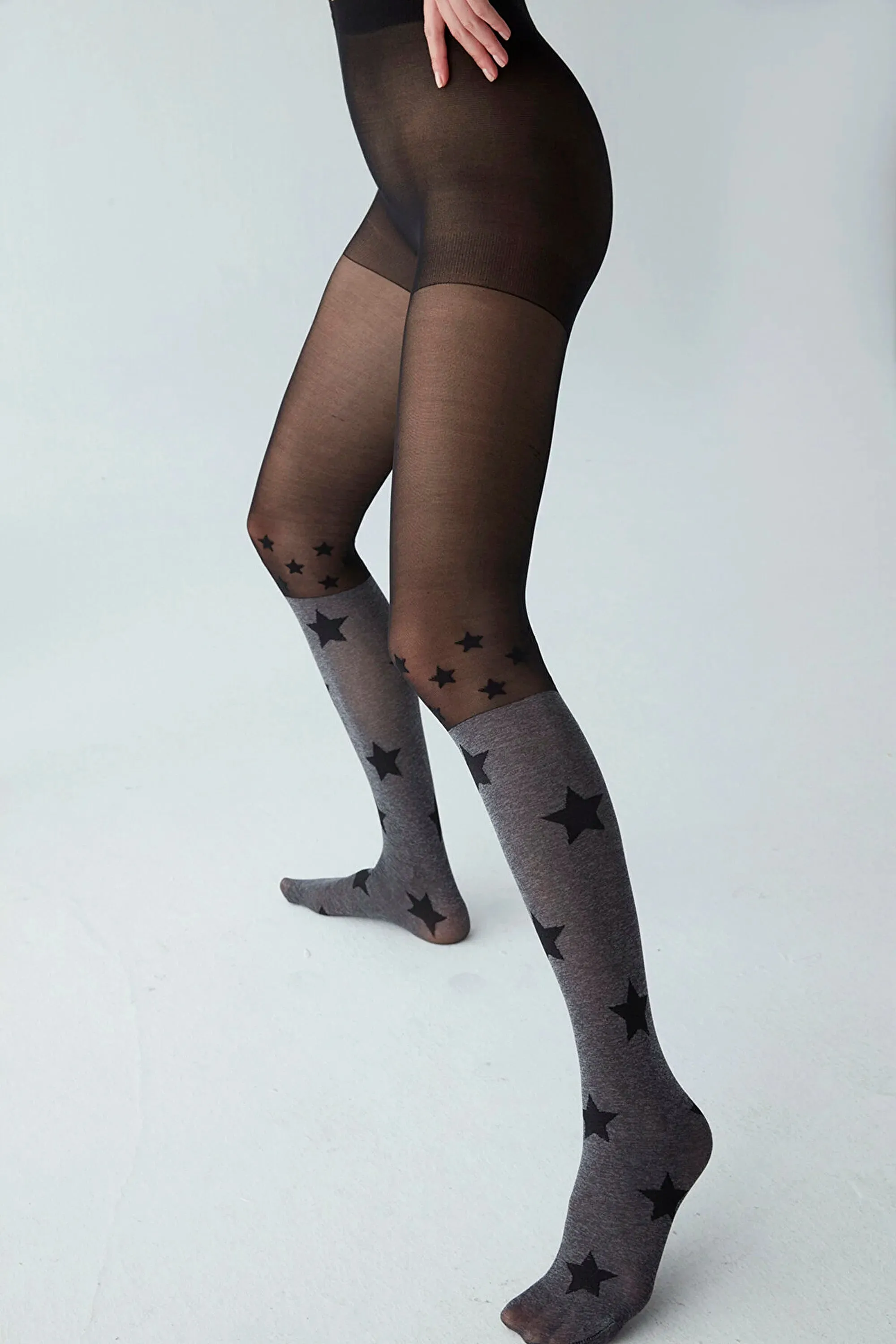 Fashion Tights, Socks and Stars Pattern 30DEN