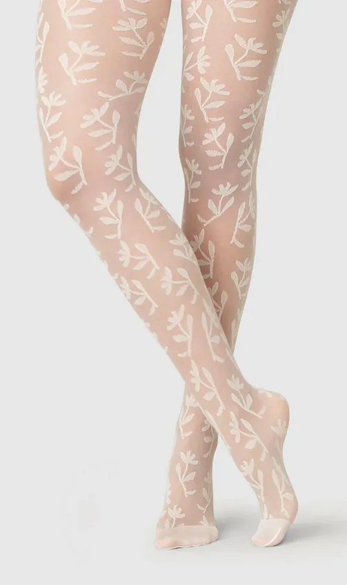 FLORAL Flower Ivory Tights