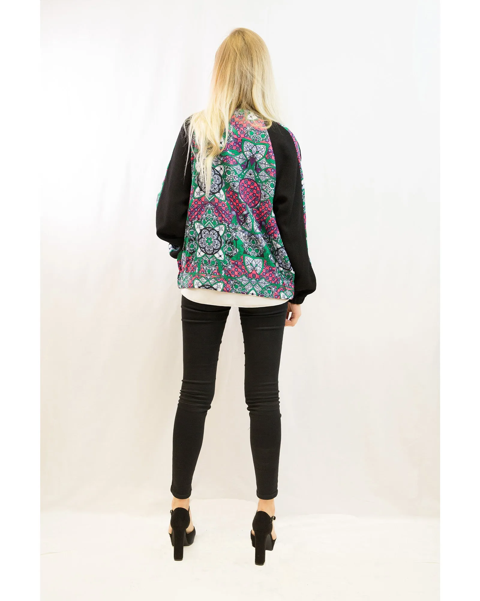 Floral Print Bomber Jacket (Paisley floral)