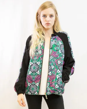 Floral Print Bomber Jacket (Paisley floral)