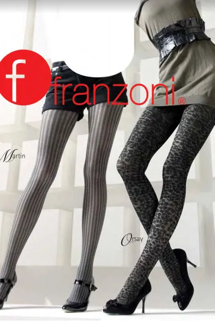 Franzoni Orsay Two Tone Floral Opaque Tights