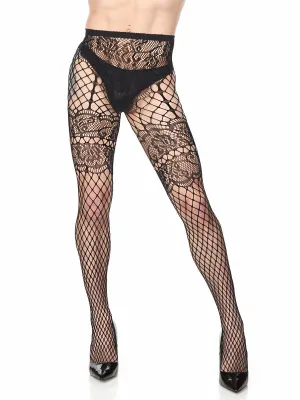 French Garter Net Tights