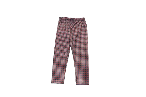 Girls red check tights