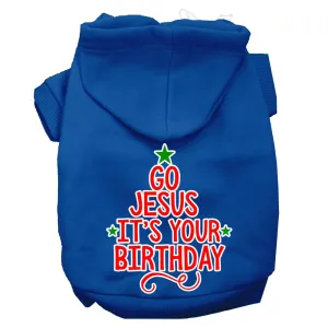 Go Jesus Screen Print Dog Hoodie Blue S (10)