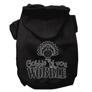 Gobble Til You Wobble Screen Print Dog Hoodie Black Xxl