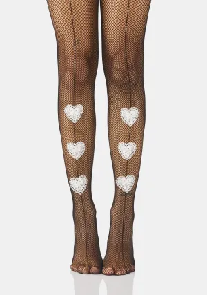 Heart Zone Fishnet Tights