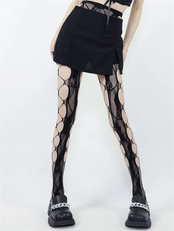 Hollow-out rose aesthetic tights