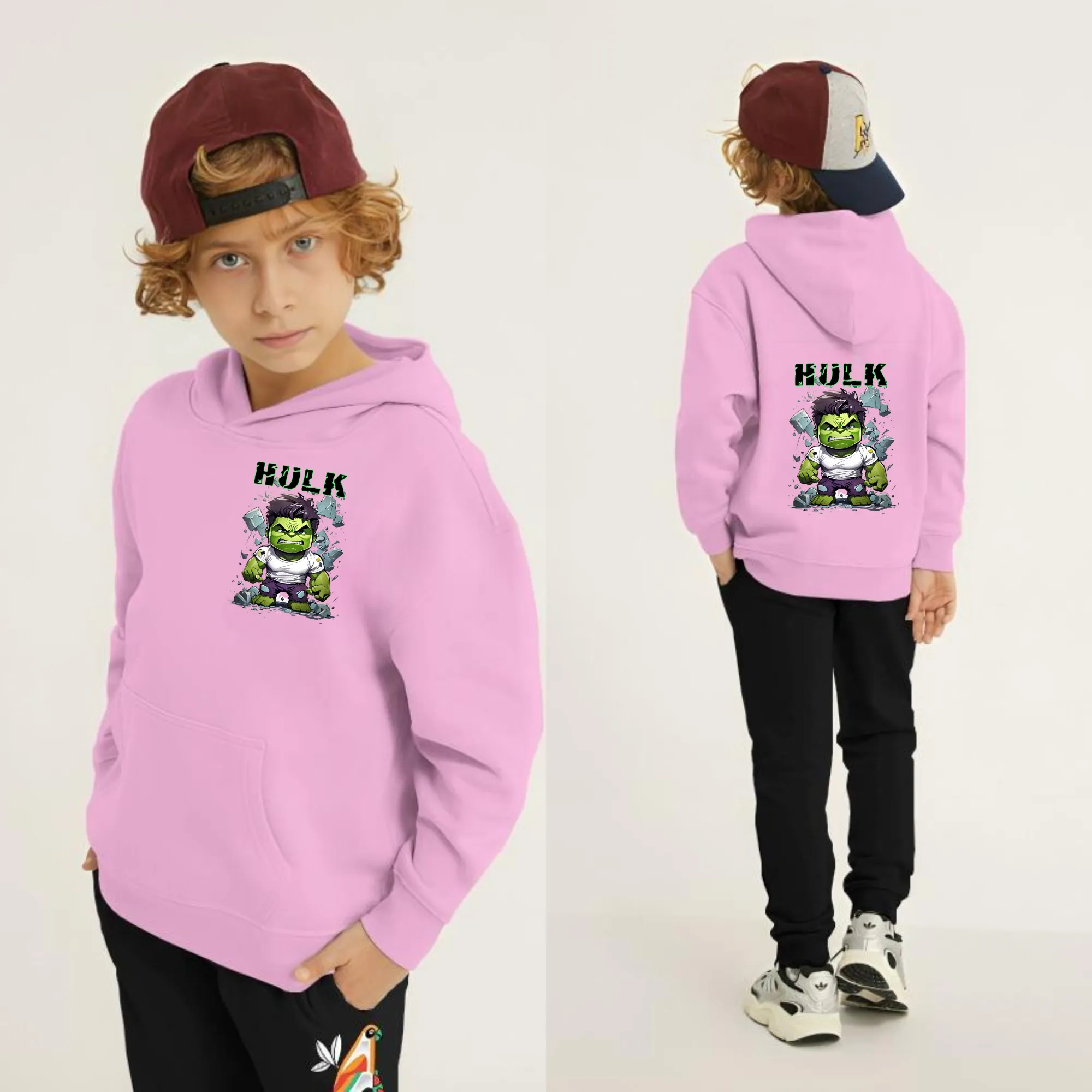 Hulk Printed Kids Hoodie Set