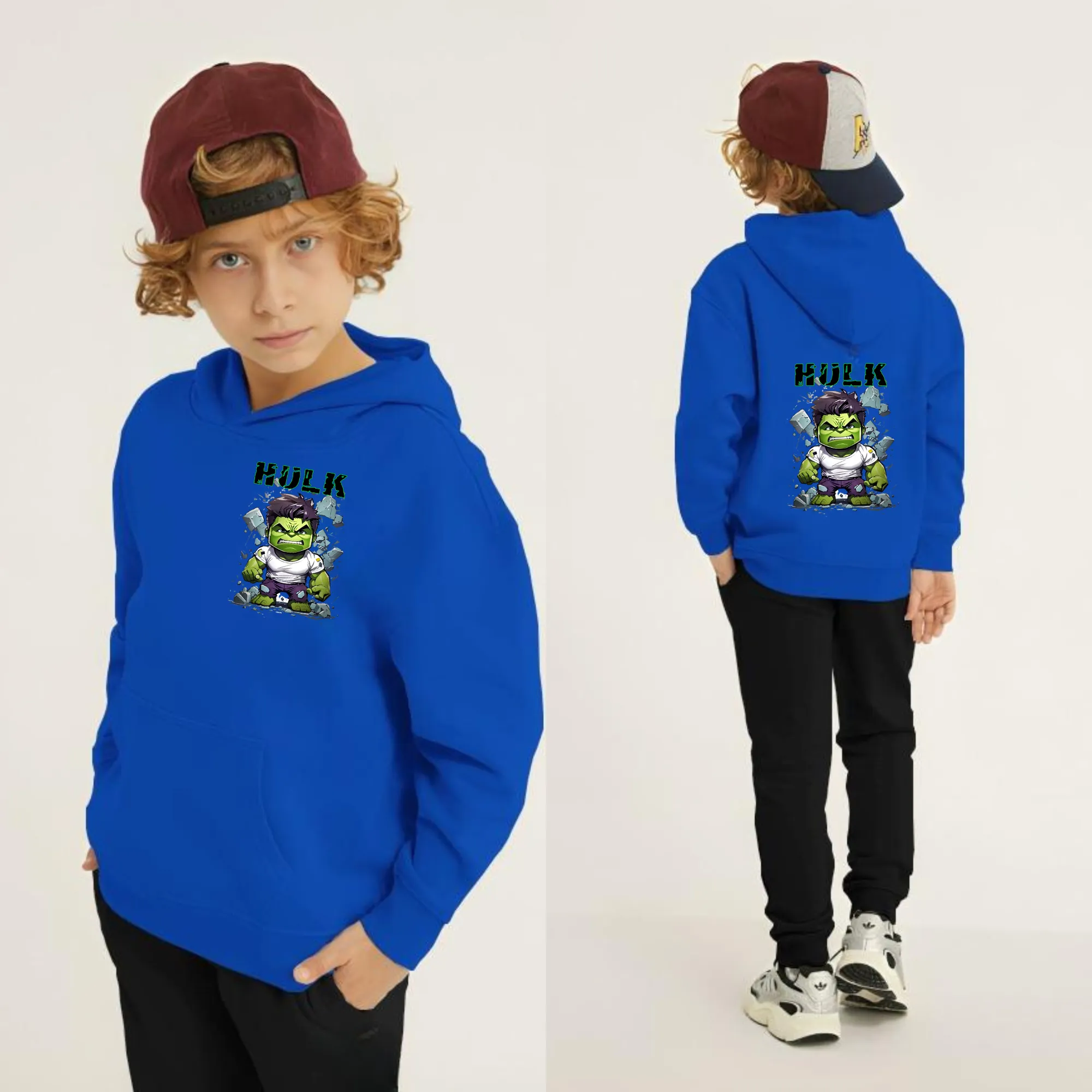 Hulk Printed Kids Hoodie Set