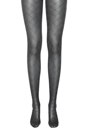 Ichi Glitter Glam Tights Black/Silver