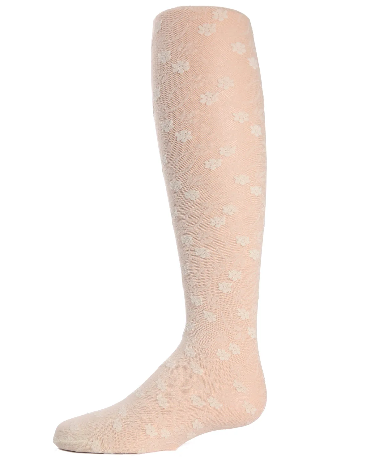 Infant Sweet Blossoms Sheer Raised Floral Print Tights