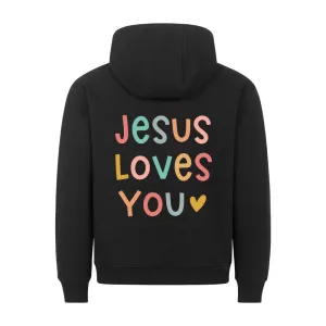 Jesus loves you pastell Hoodie BackPrint