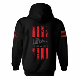 Join or Die American Flag Hoodie | 2nd amendment | Distressed Flag Hoodie | Join or Die Flag | Unisex Hoodie