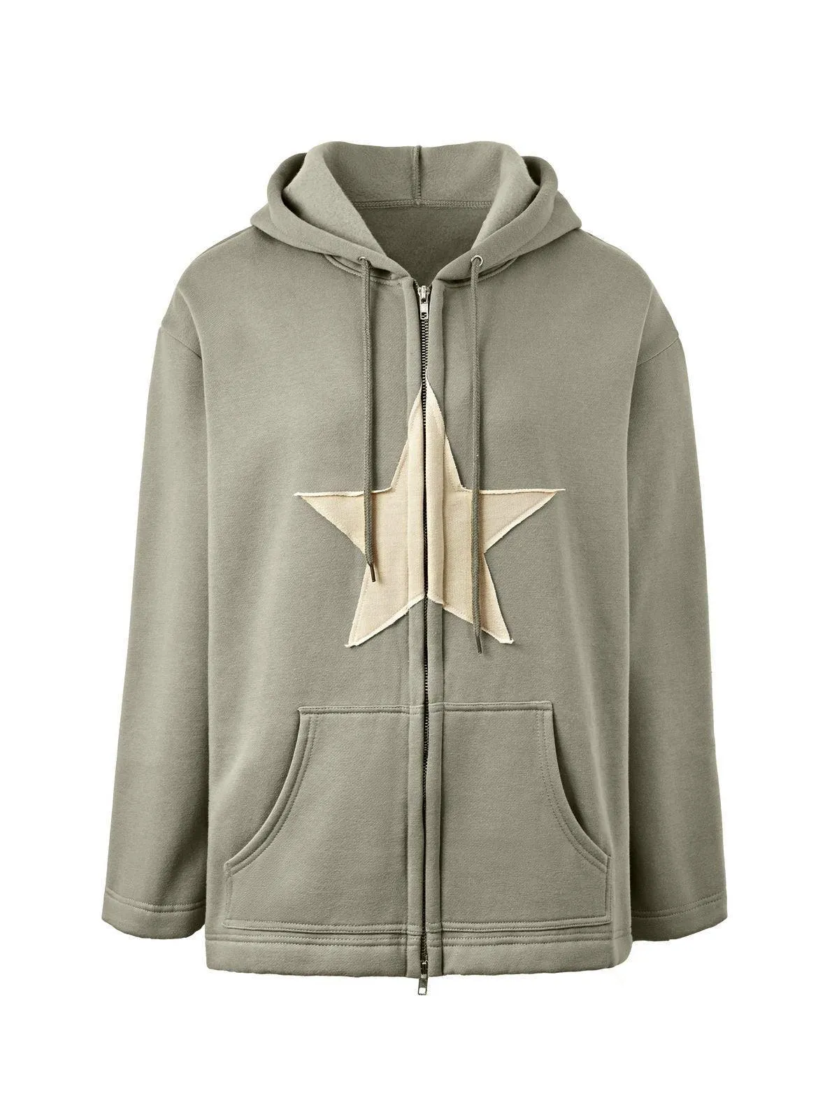 Joskaa Vintage Star Patch Baggy Zip Up Hoodie