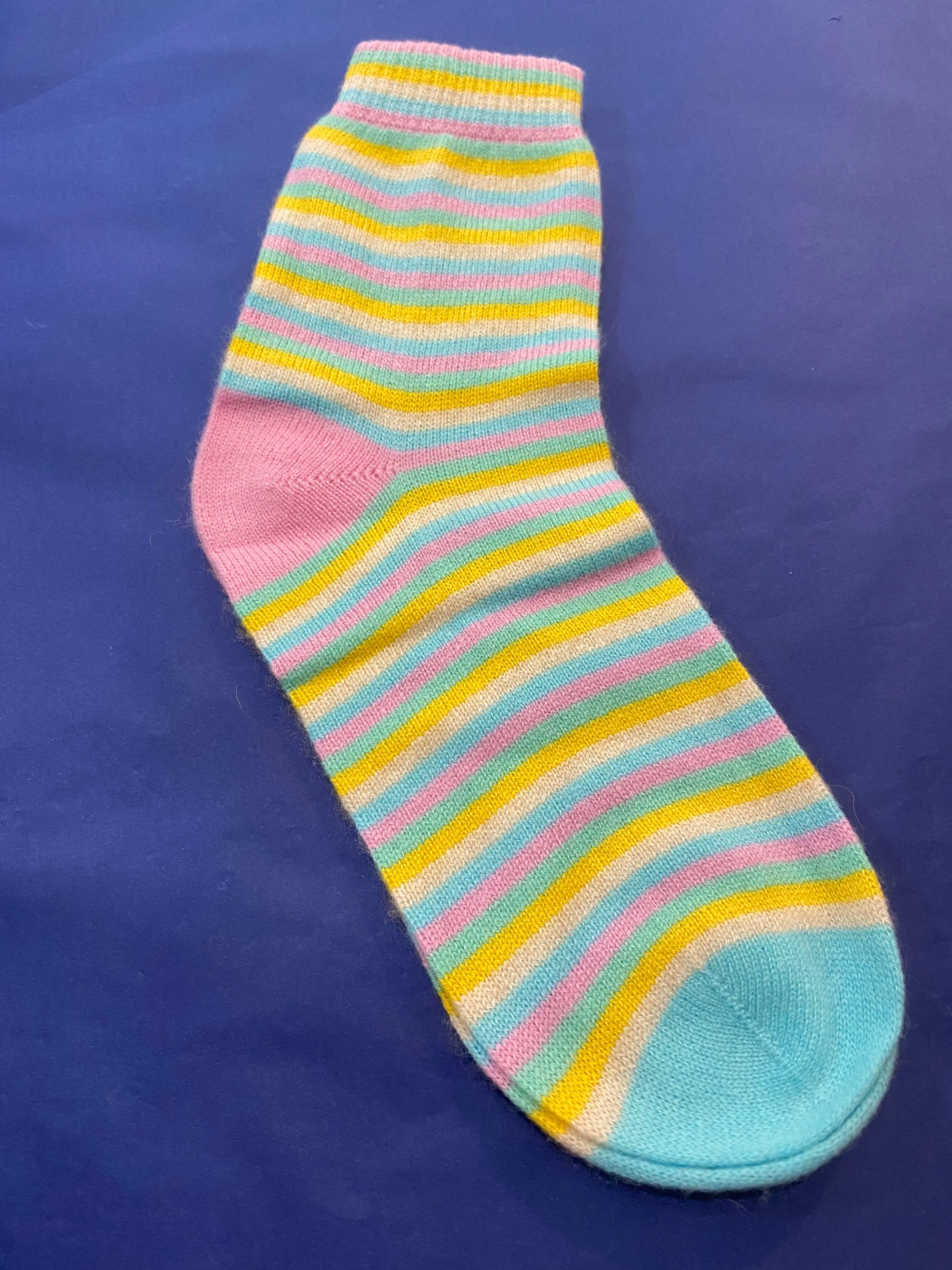 Jumper 1234 Cashmere Bed Socks - Multi Stripe