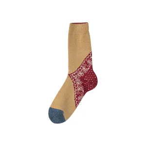 Kapital 96 Yarns Bandana Socks with Paisley Heels, Red