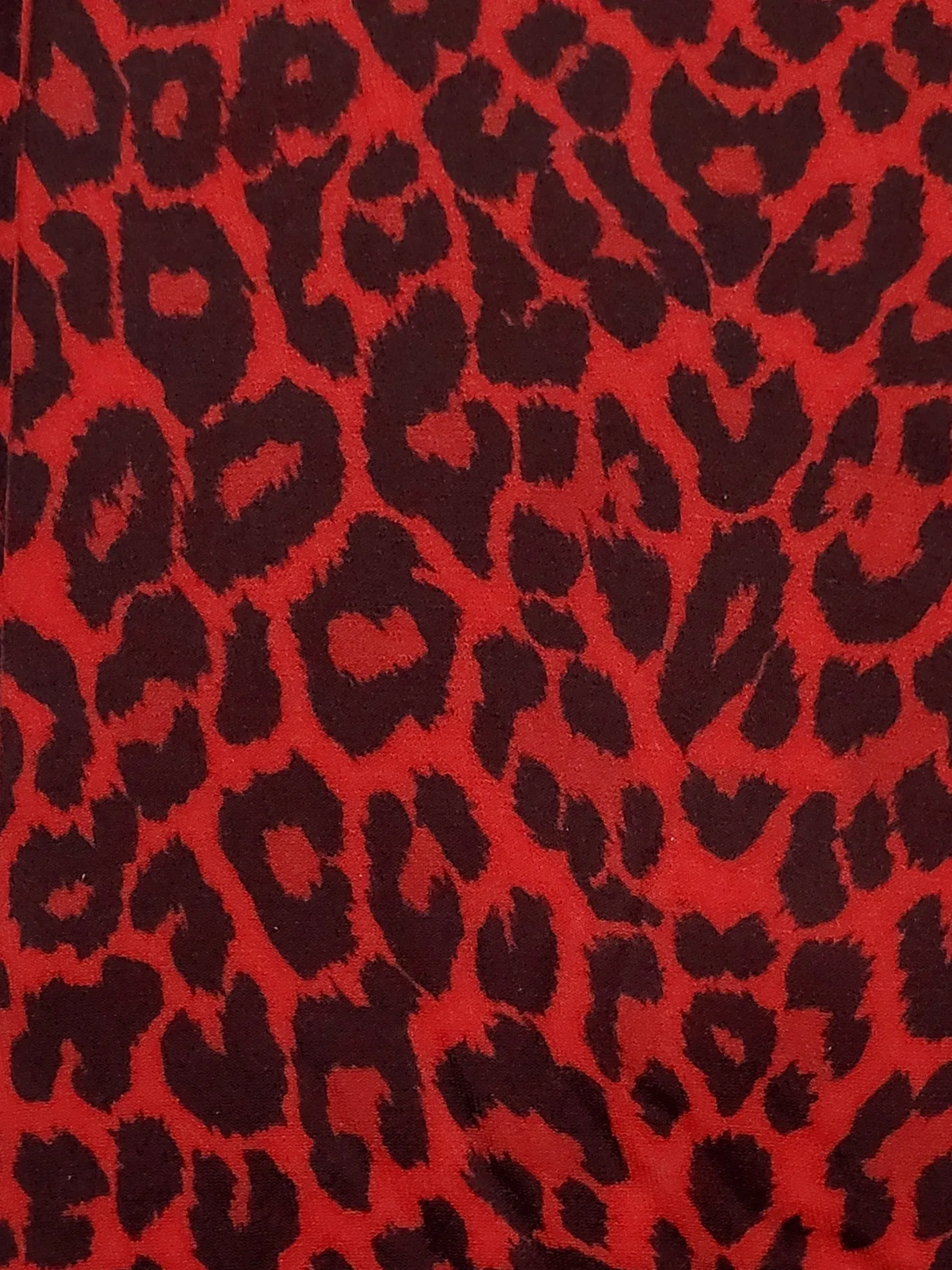 Leopard Print Tights - Red