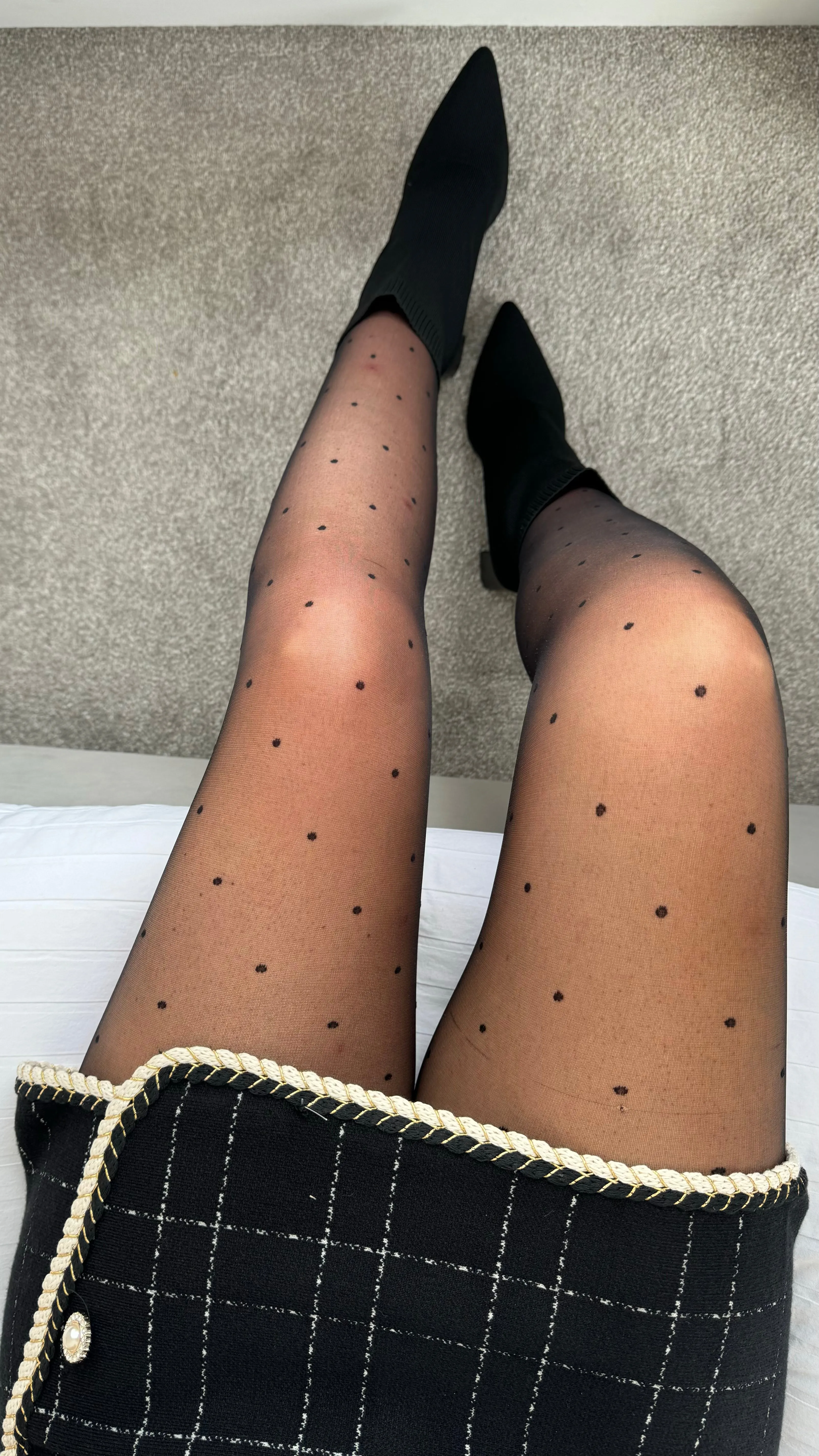 Liana Polka Dot 20 Denier Black Tights