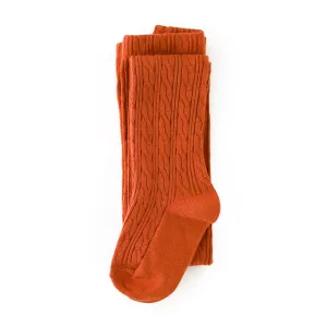 Little Stocking Co. Cable Knit Tights - Persimmon