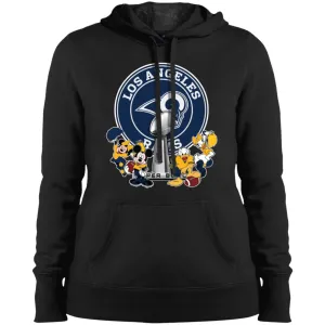 Los Angeles Rams Super Bowl 2019 Mickey Minnie Mouse Donald Daisy Duck Football Nfl Women Hooded Sweatshirt