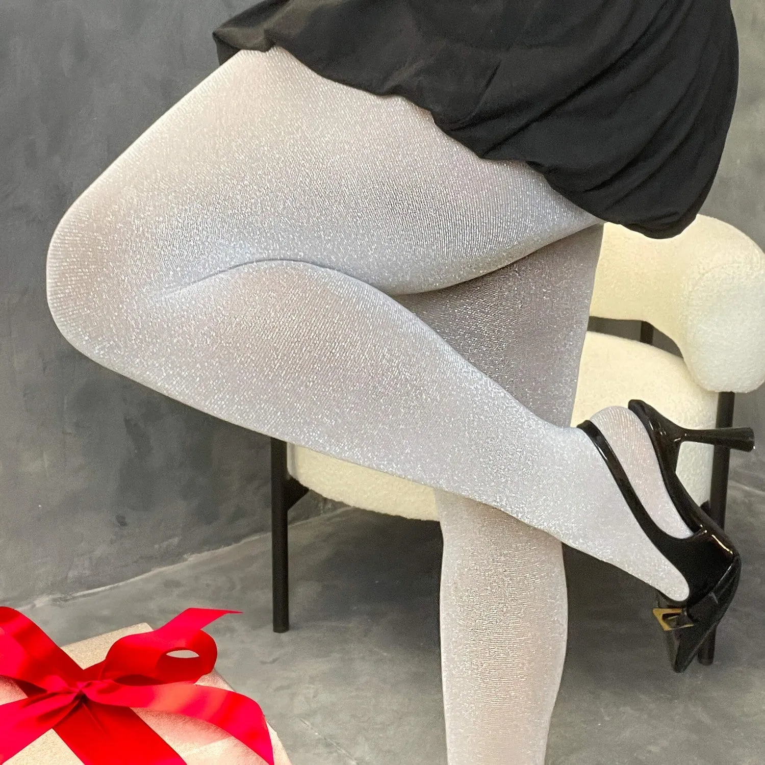 Lux Glitzerstrumpfhose - Snowball