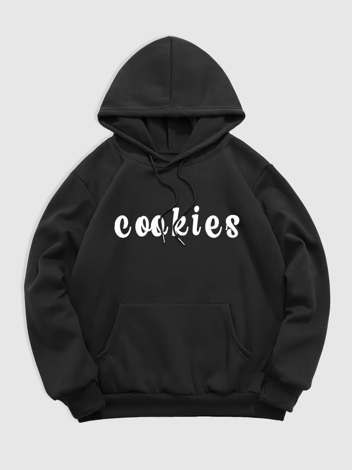 Men's "COOKIES" letter print casual hoodie