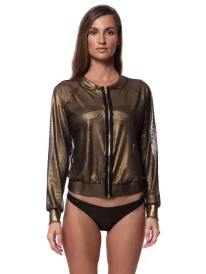 Metallic Bomber Jacket