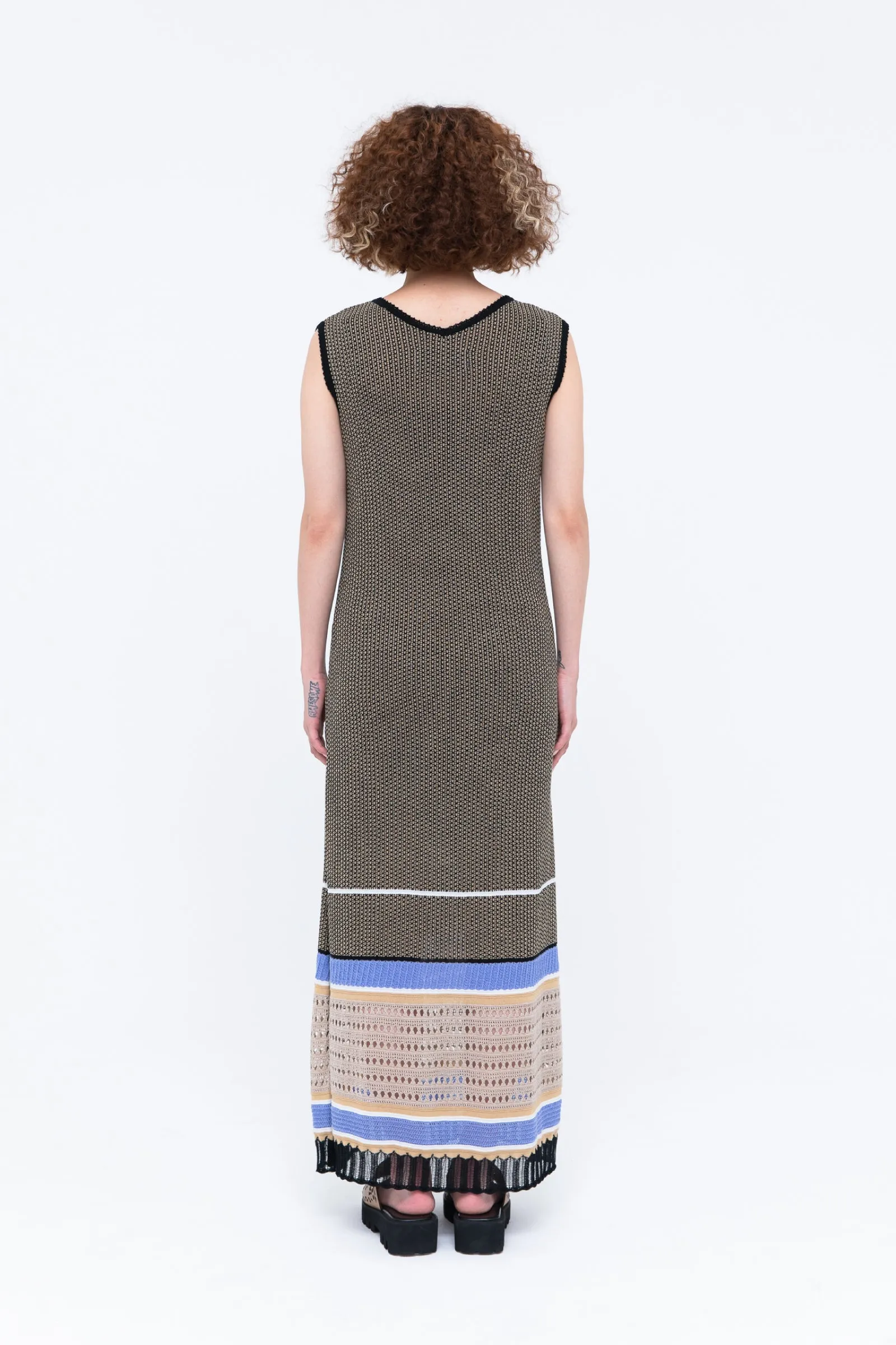 Millefeuille  knit dress (Beige)