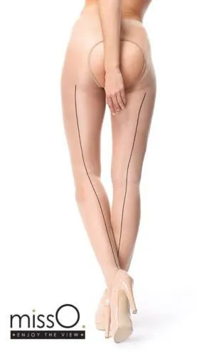 MissO Open Gusset Gloss Tights 20 Denier with Back Seam P211