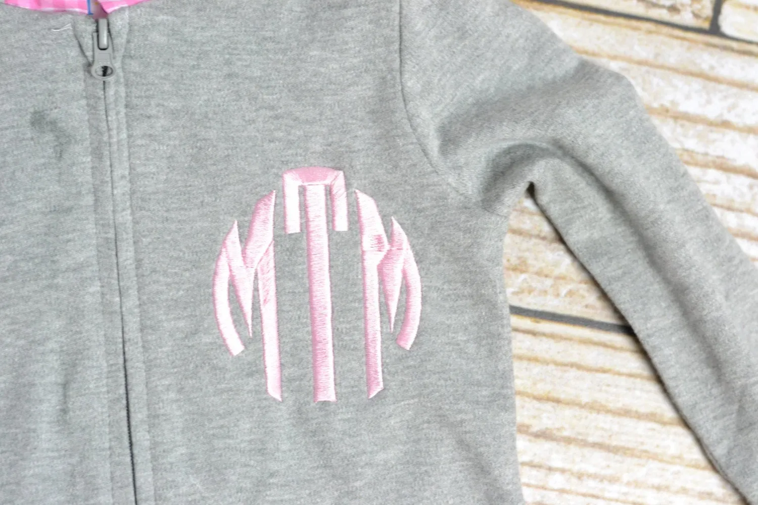 Monogrammed Girls Jacket, Monogrammed zip up hoodie, Monogrammed sweatshirt or pullover - Girls fall jacket, Monogrammed gingham sweater