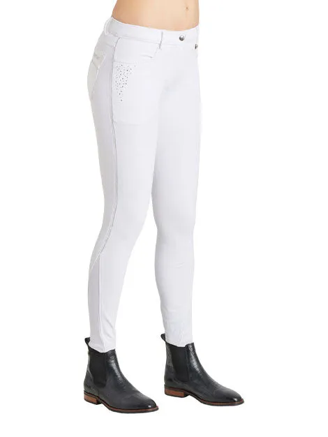 Montar Aria White Full Grip Seat Sparkly Breeches