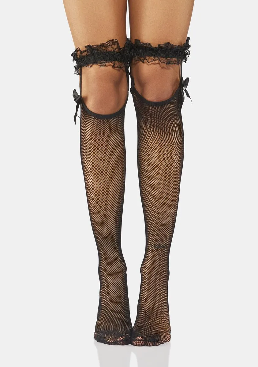 Night You Look Divine Fishnet Thigh Highs