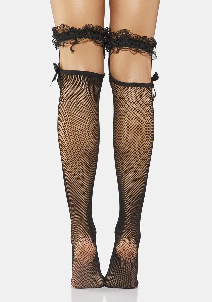 Night You Look Divine Fishnet Thigh Highs