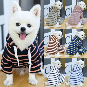 Pet Hoodie Striped Teddy Bichon Falcon Dress