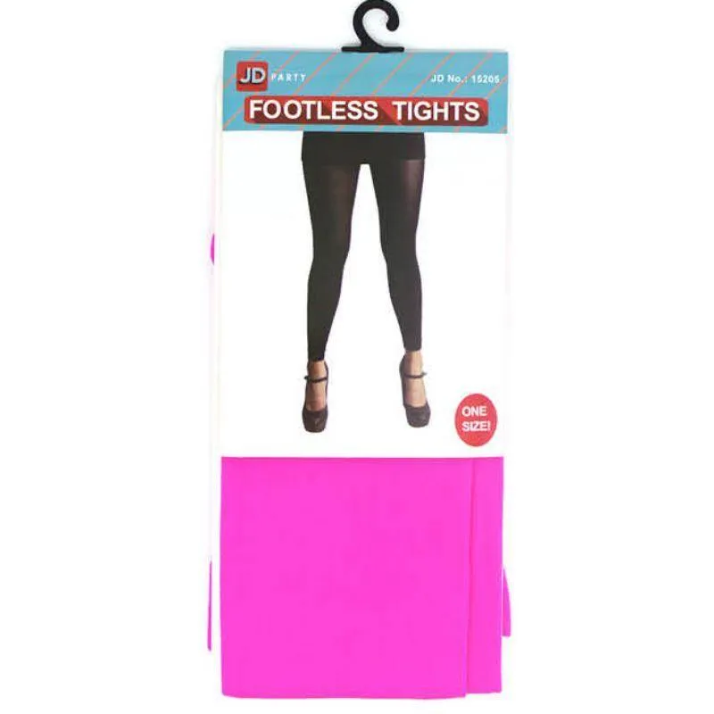 Pink Plain Colour Footless Tights