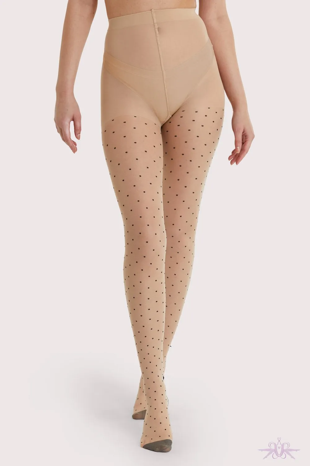 Playful Promises Dotty Seamed Tights with Bow