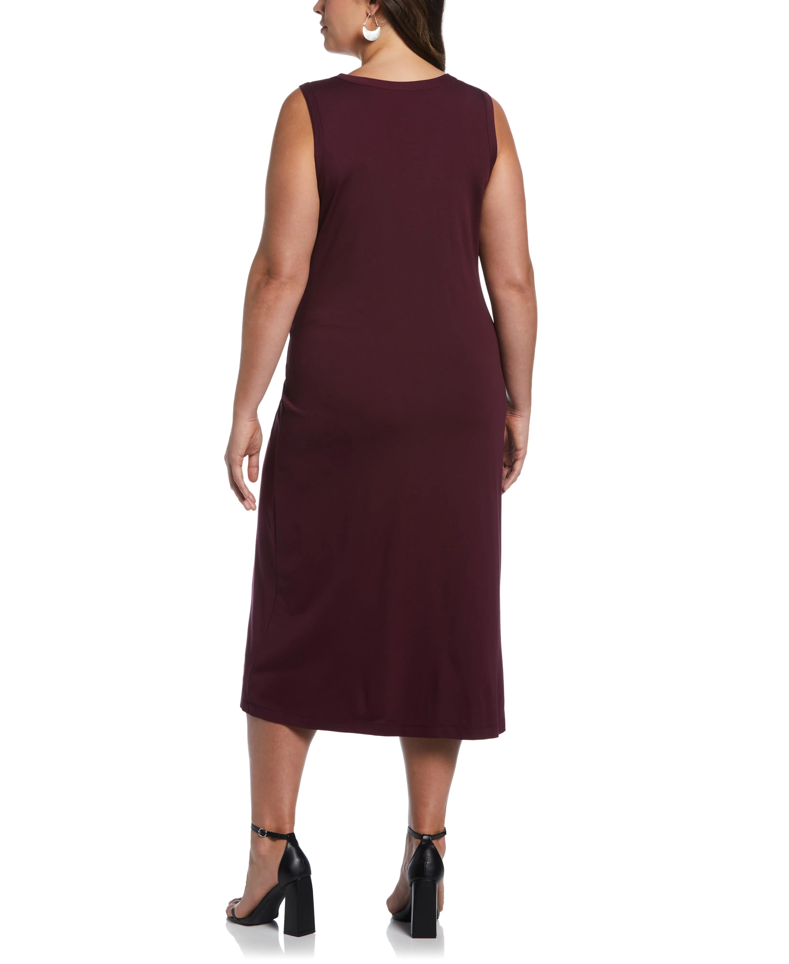 Plus Size Ponte Knit Twist Front Midi Dress