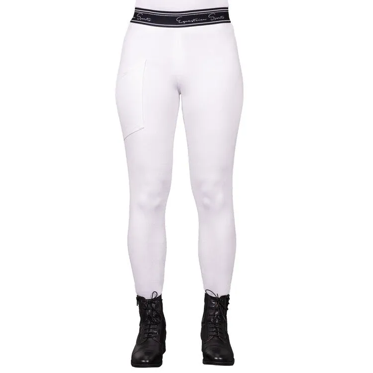 QHP Jnr Eden Competition Full Grip Riding Tights White