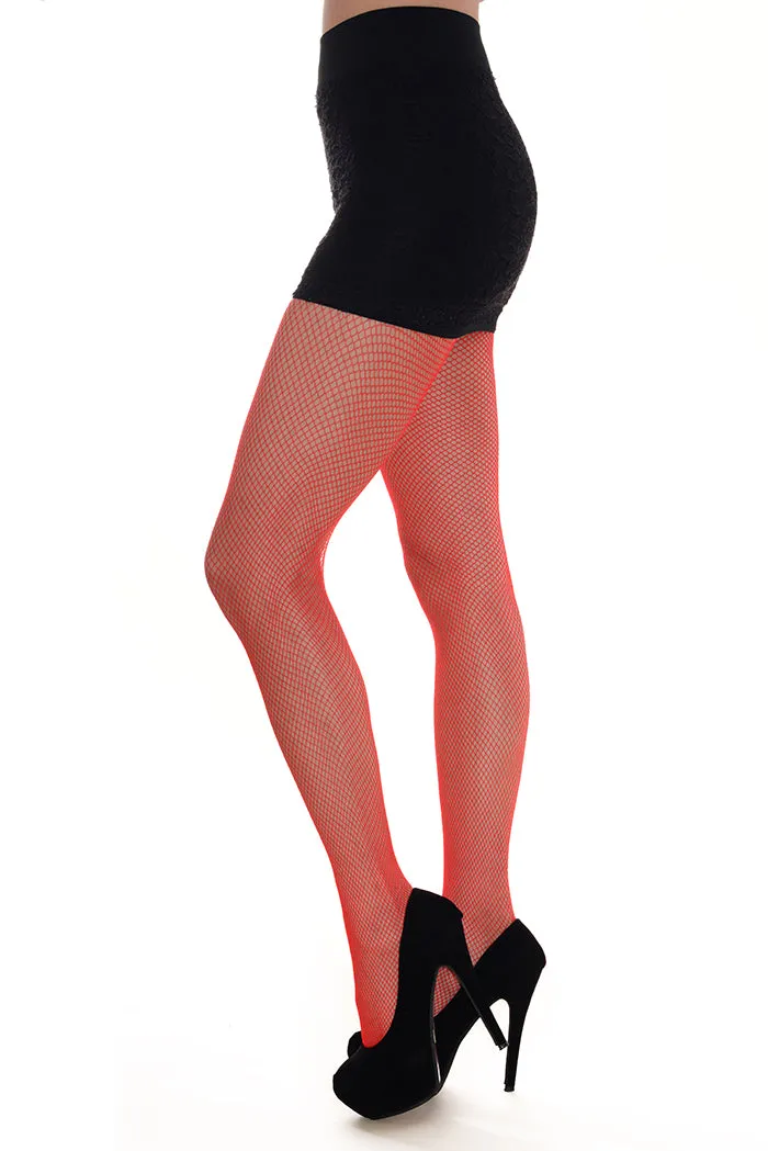 Red Hot Fishnet Tights