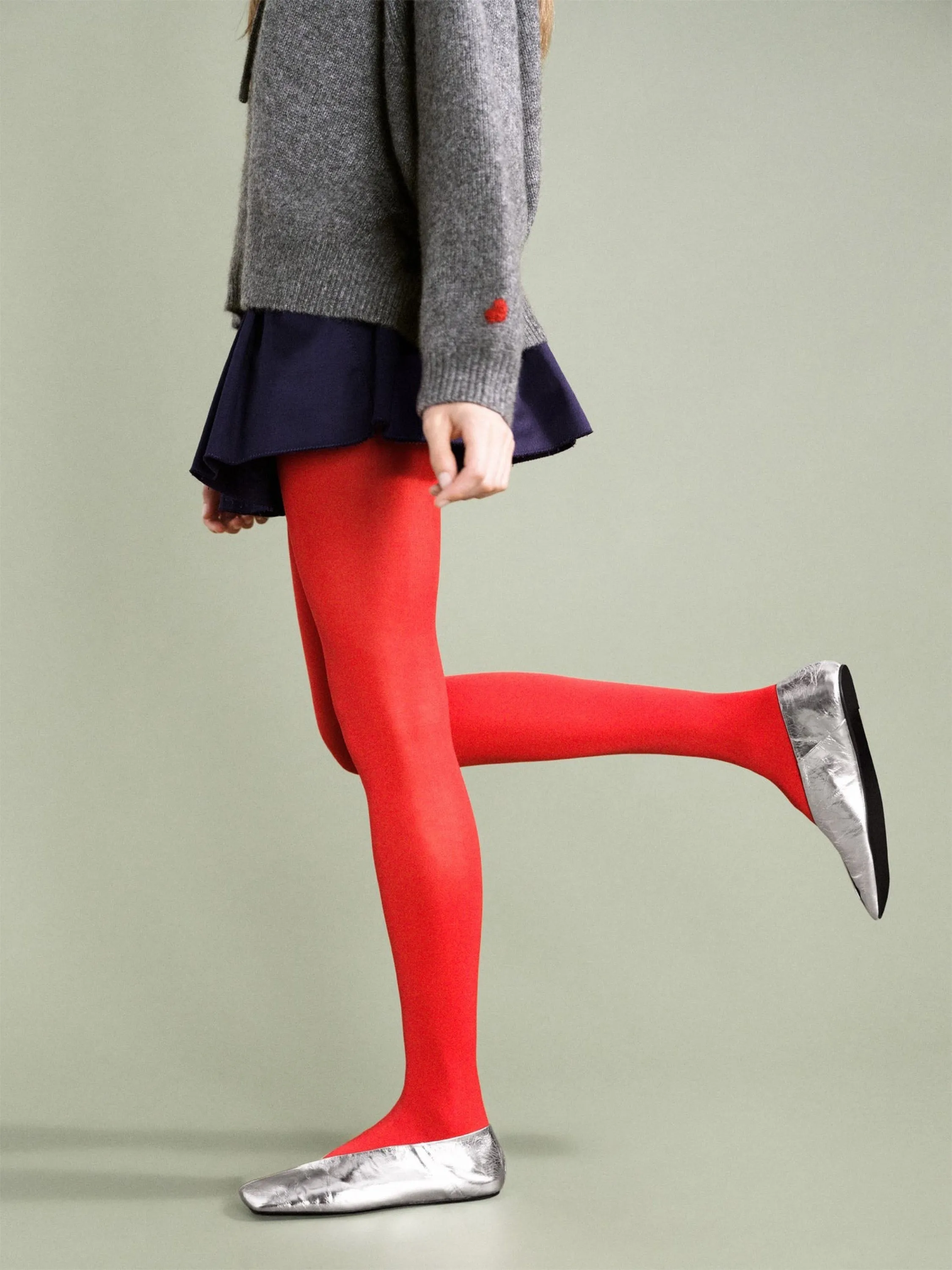 Red Opaque Tights