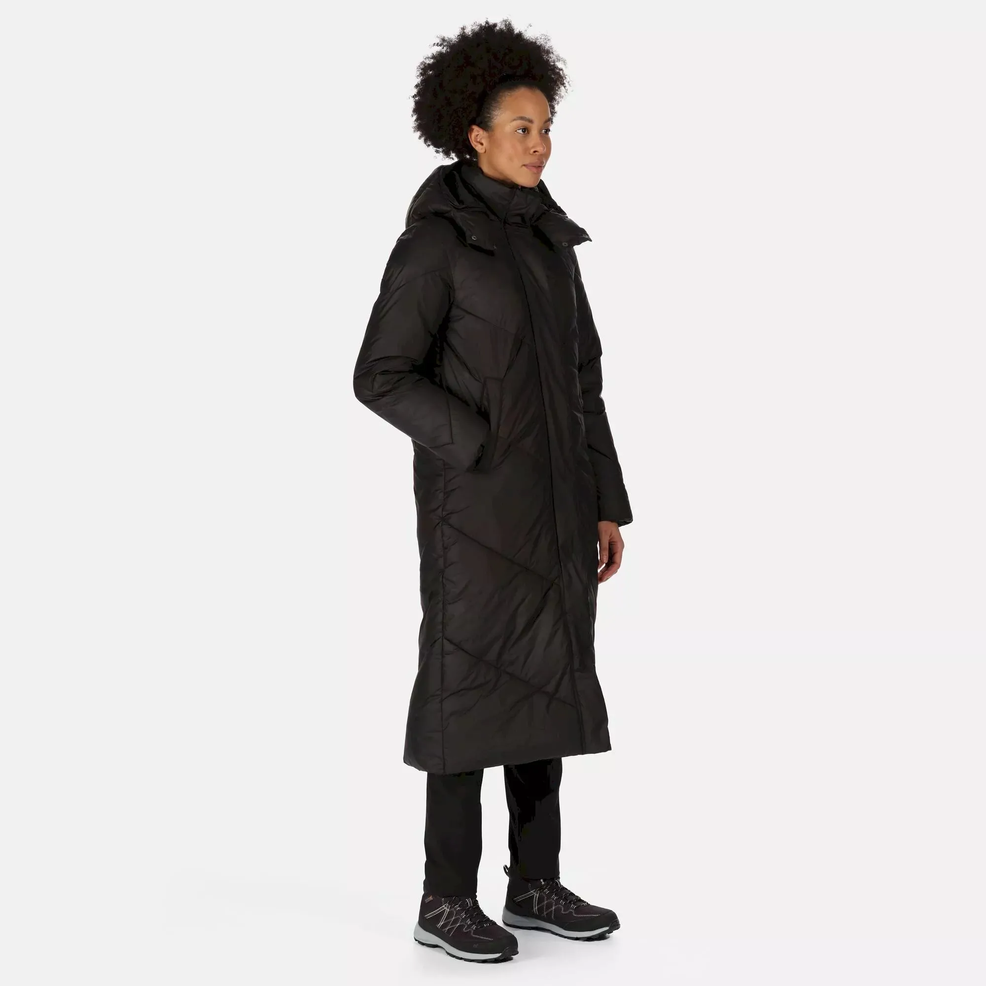 Regatta Ladies Longley Longline Quilted Coat Black