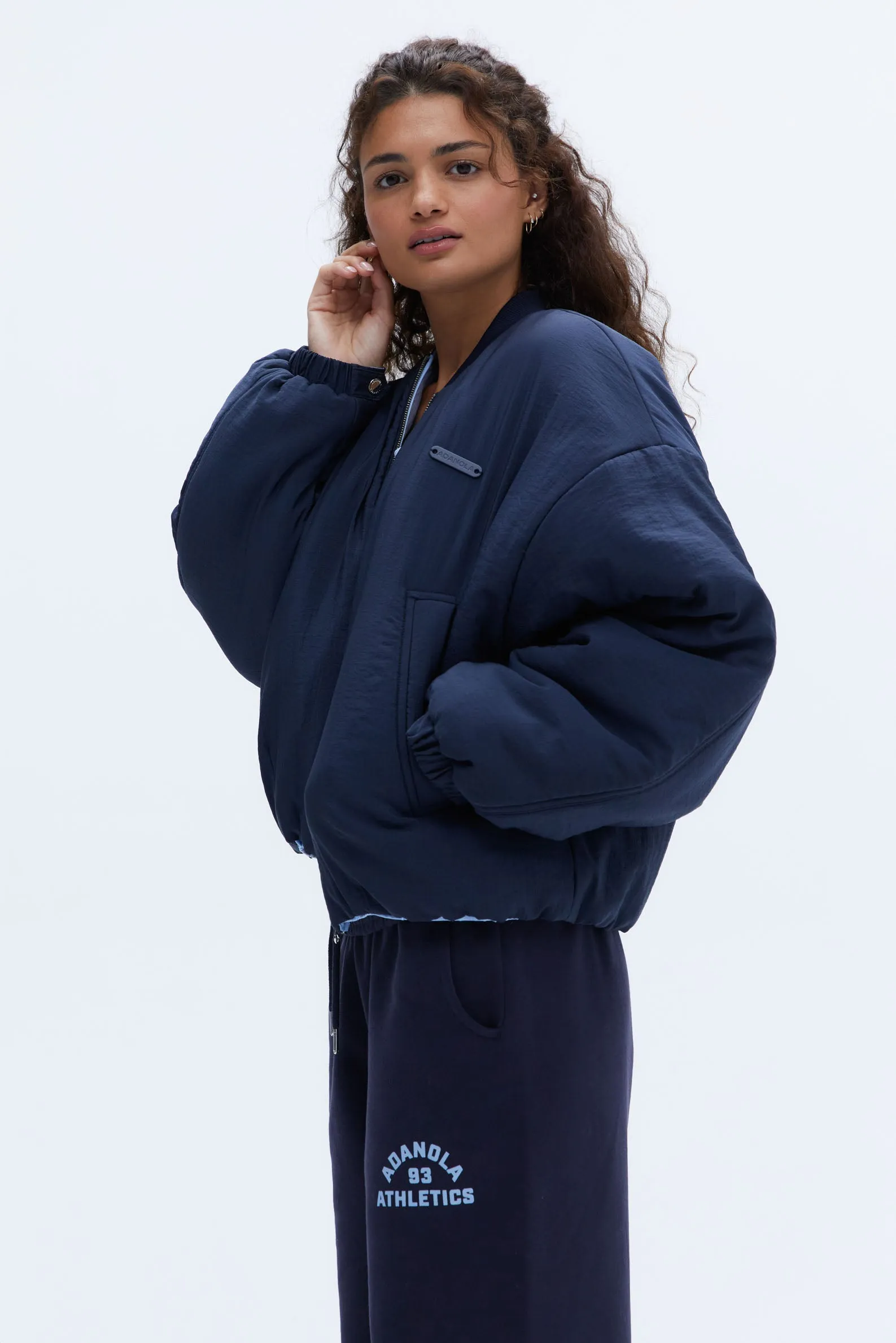 Reversible Bomber Jacket - Powder Blue/Navy Blue